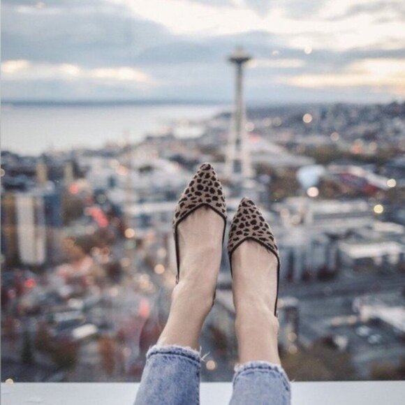 Rothy's The Point Ballet Flat Shoes in Cheetah Leopard Print Women's Size 7 - Picture 7 of 15